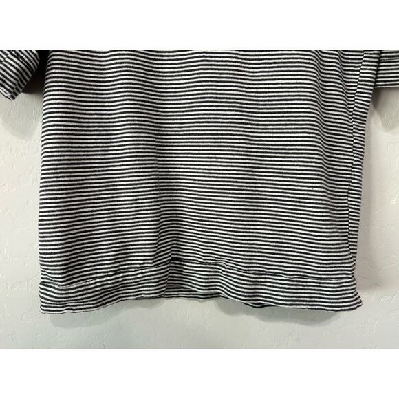 Loft Striped Short Sleeve Embroidered Lovely Blouse Size M - Picture 7 of 16